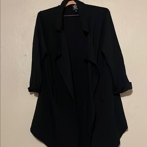 Bobeau Elegant Black Open Front Jacket